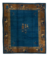 ANTIQUE CH PEKING BLUE/BROWN