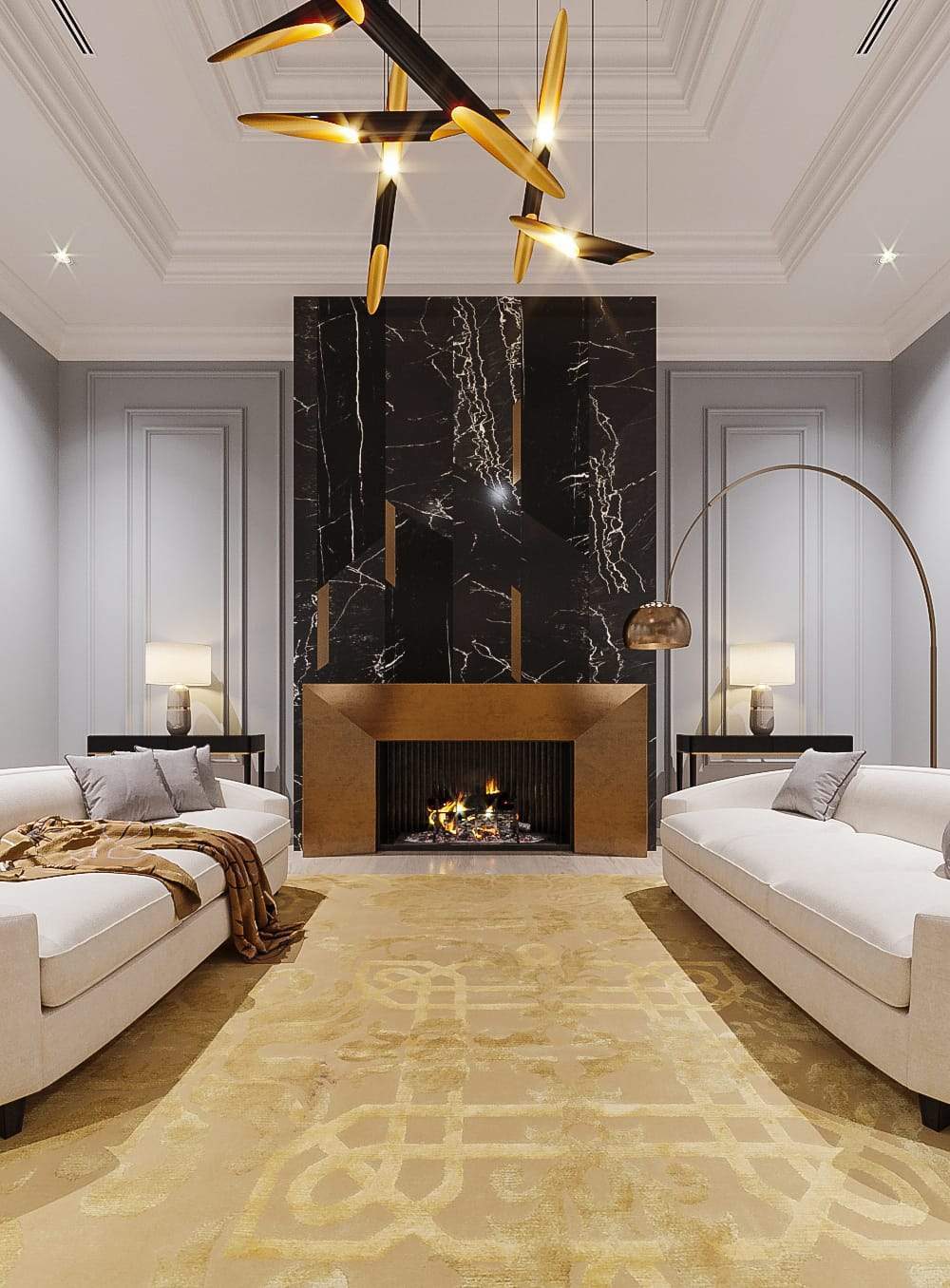 Installation shot of Brocade Duchess, a hand knotted rug designed by Tufenkian Artisan Carpets. room-image