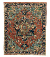 Classic Heriz 6 Red Navy, a hand knotted rug designed by Tufenkian Artisan Carpets.