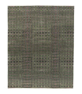 Crescendo Green Pink 8x10, a hand knotted rug by Tufenkian Artisan Carpets