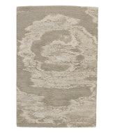 Detail shot of Concentric Taupe, a hand knotted rug designed by Tufenkian Artisan Carpets.