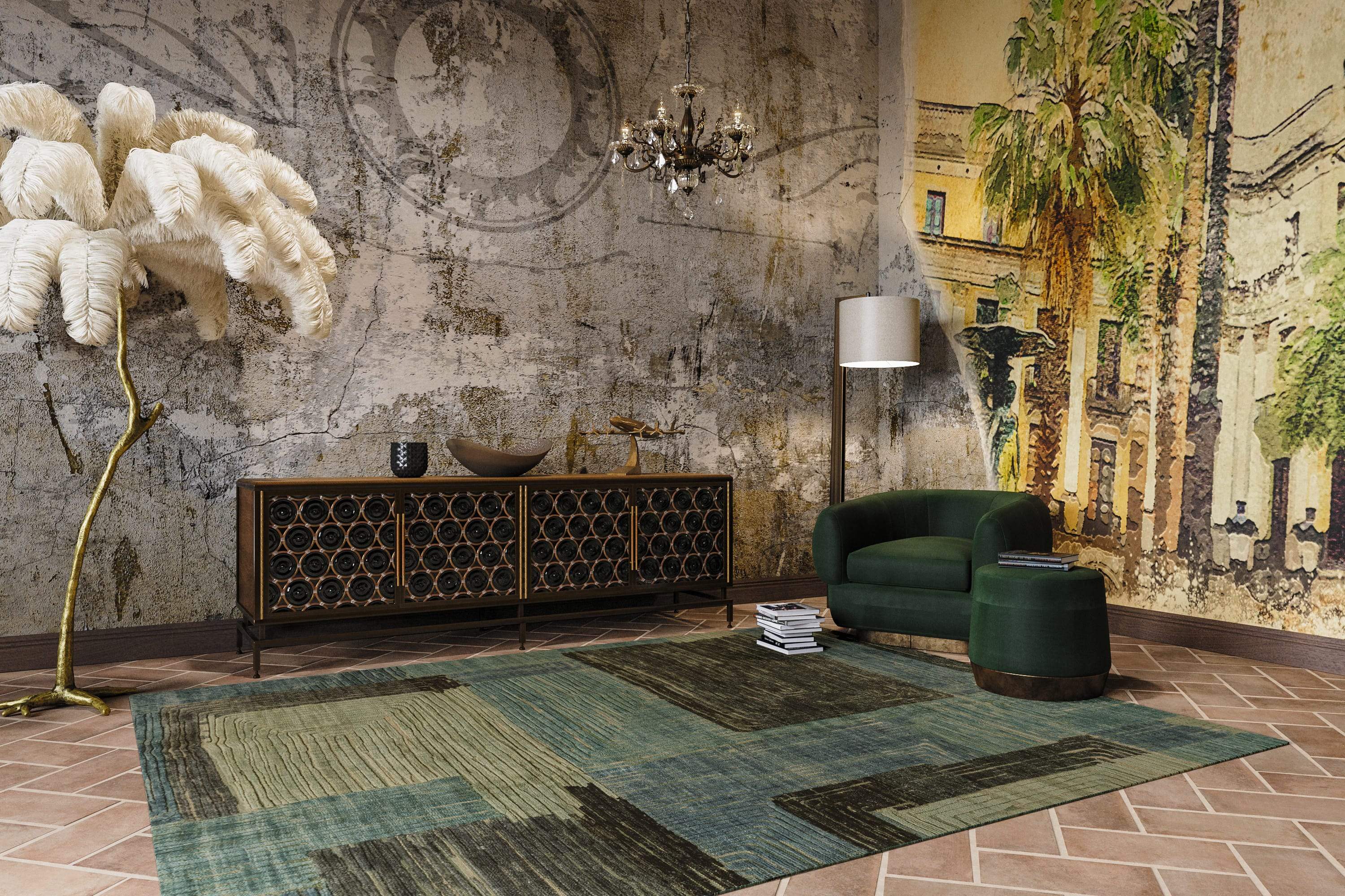 FACADE II AZURE Products Tufenkian Artisan Carpets Lifestyle room-image