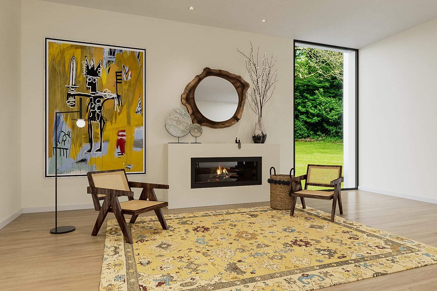 Installation shot of Herat Canary Song, a hand knotted rug designed by Tufenkian Artisan Carpets. room-image
