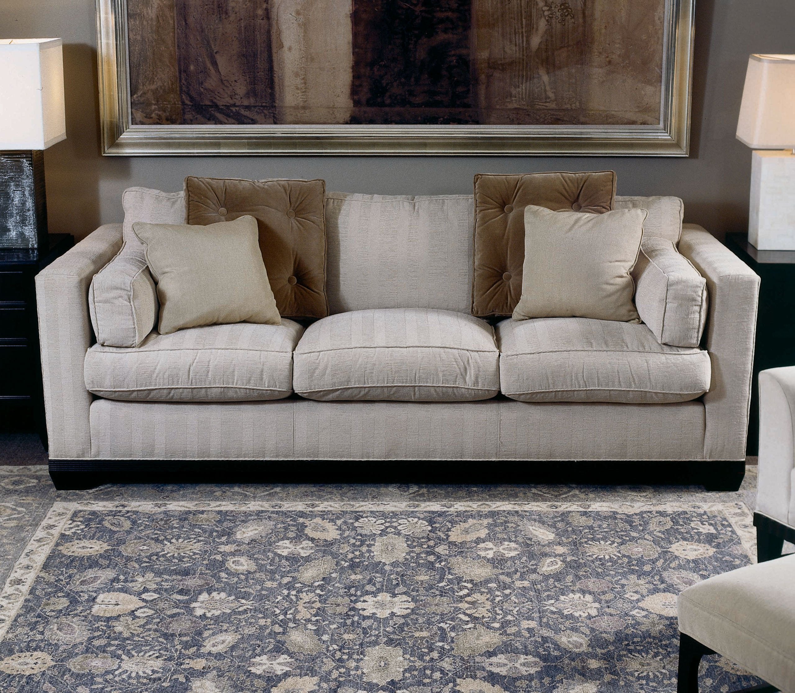 Installation of JASMINE LAPIS SHEARED, a hand knotted rug designed by Tufenkian Artisan Carpets. room-image