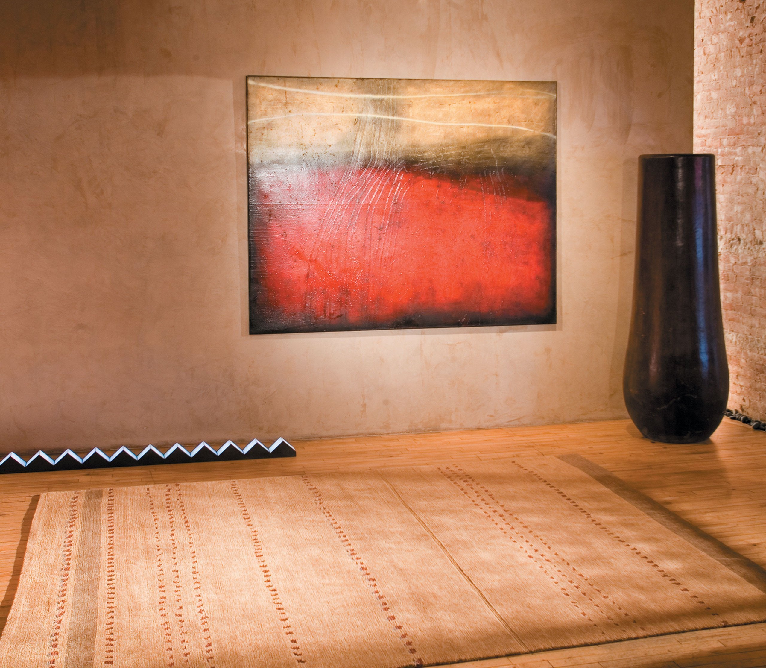 Installation of KAIBAB AMBERWOOD, a hand knotted rug designed by Tufenkian Artisan Carpets. room-image
