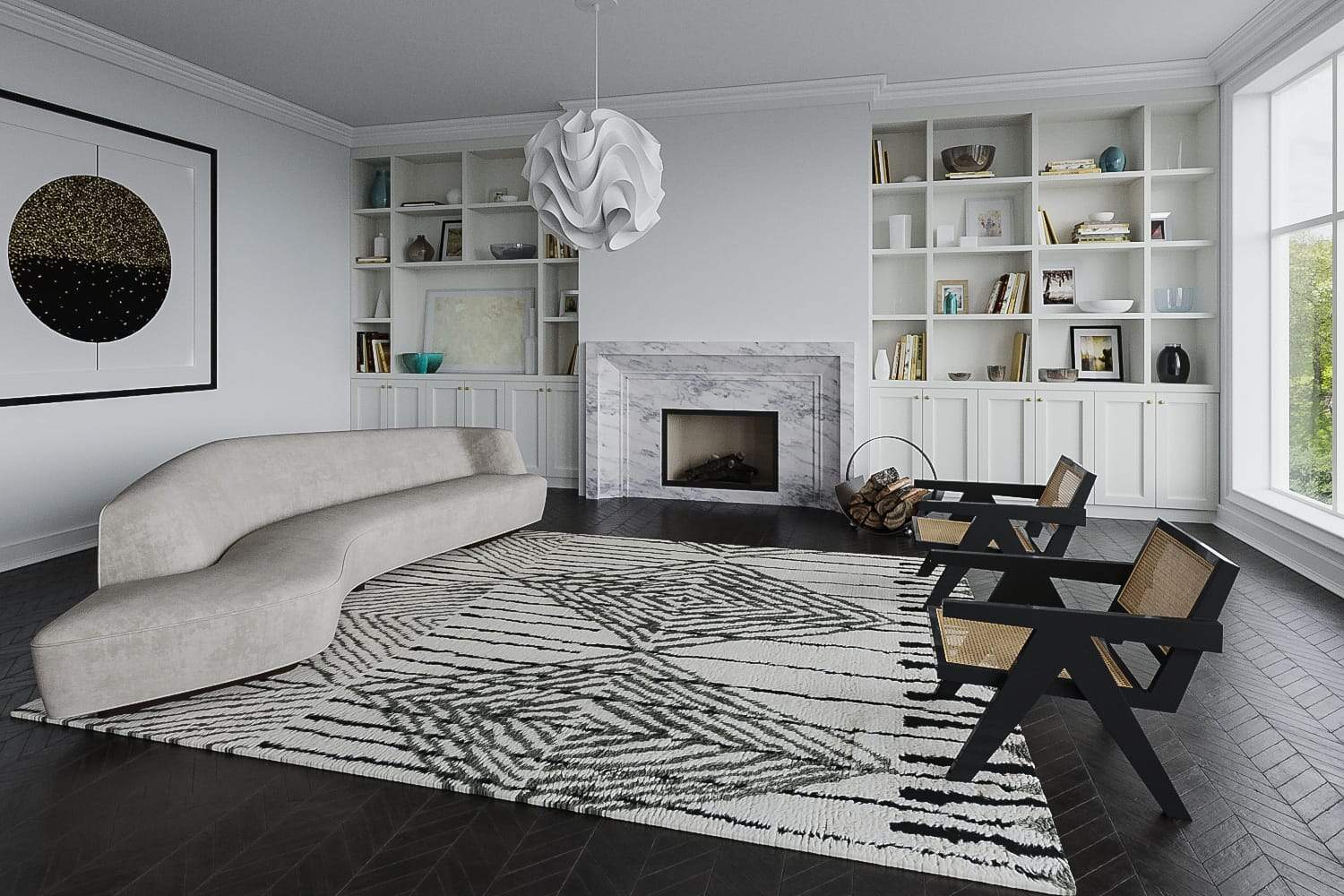 LOOM BLACK WHITE Product Tufenkian Artisan Carpets Lifestyle room-image