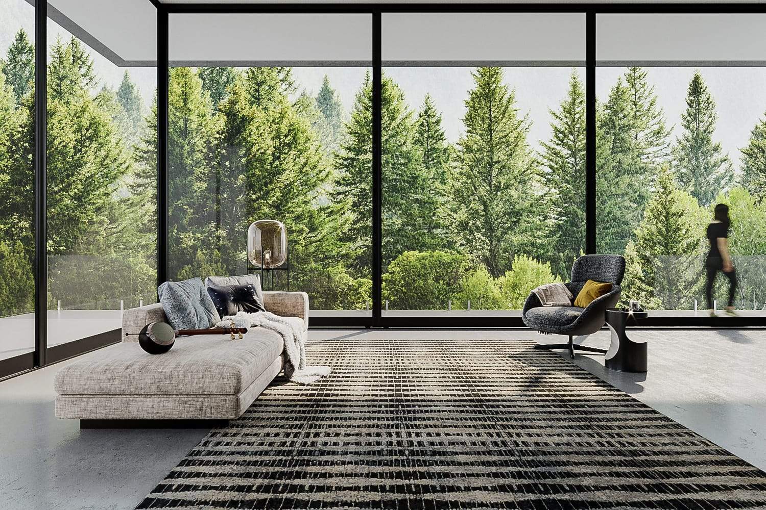 Lifestyle image of Nordic Silver, a hand knotted rug by Tufenkian Artisan Carpets room-image