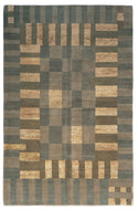 NOT ALL SQUARES UMBER is a hand knotted rug by Tufenkian Artisan Carpets