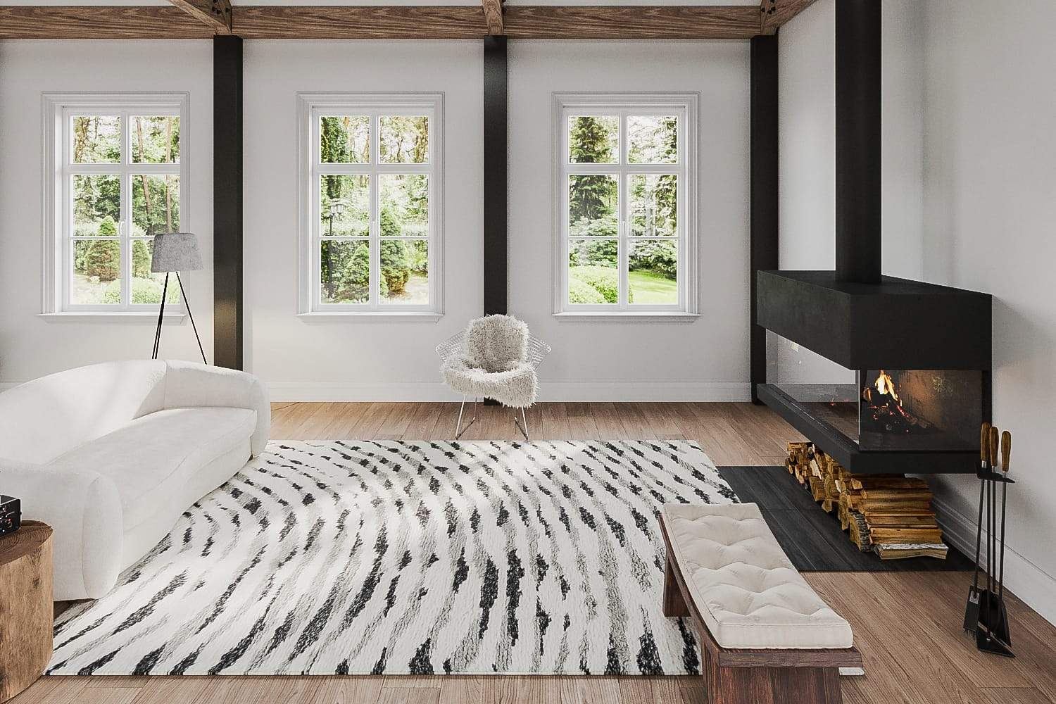 OKAYAMA WHITE BLACK Product Tufenkian Artisan Carpets Lifestyle room-image