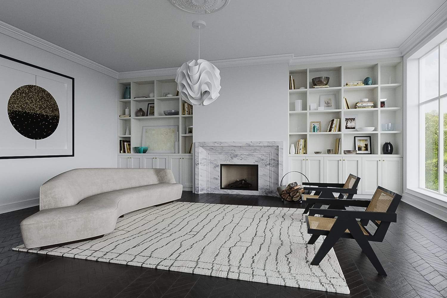 OMOTO WHITE GREY Product Tufenkian Artisan Carpets Lifestyle room-image