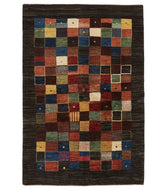 Persian Gabbeh loribaft is a 4x6 hand knotted rug