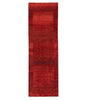 Persian gabbeh is a 3x9 hand knotted rug 