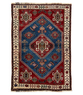 Persian gabbeh sedeh is a 3x5 hand knotted rug 