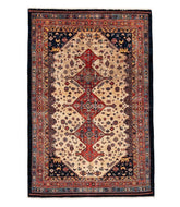 Persian gabbeh sedeh is a 5x8 hand knotted rug 