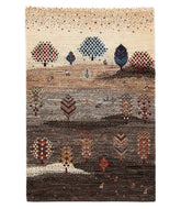 Persian gabbeh tajik is a 2x3 hand knotted rug 