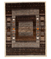 Persian gabbeh tajik is a 5x6 hand knotted rug 