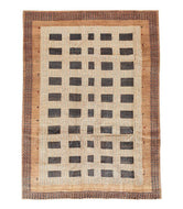 Persian gabbeh tajik is a 7x9 hand knotted rug 