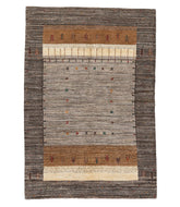 Persian gabbeh Yalame is a hand knotted rug 