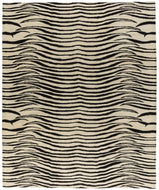 Tiger Stripe Black White, a hand knotted rug designed by Barbara Barry for Tufenkian