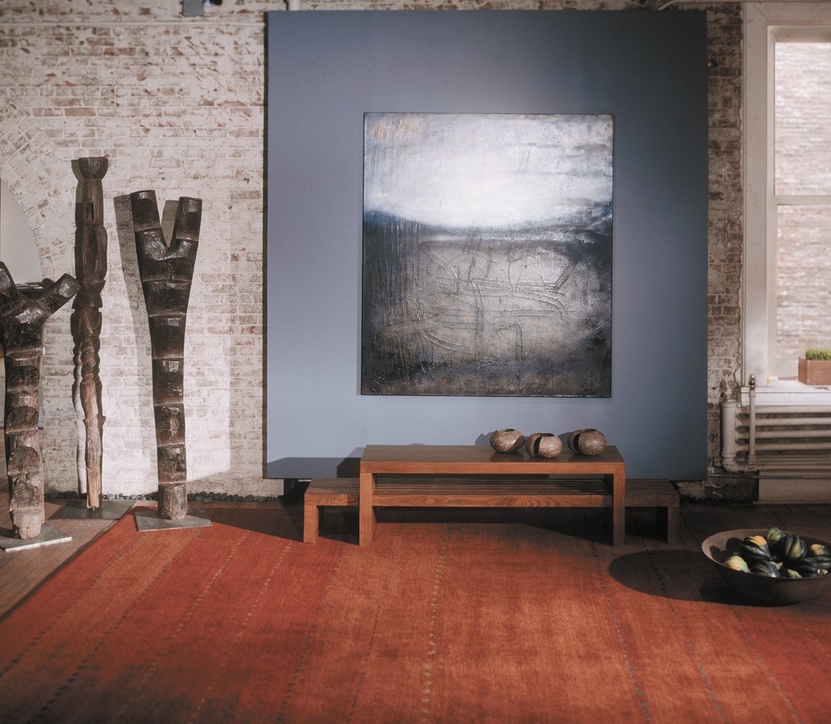 Installation of VISHNU MAGMA, a hand knotted rug designed by Tufenkian Artisan Carpets. room-image