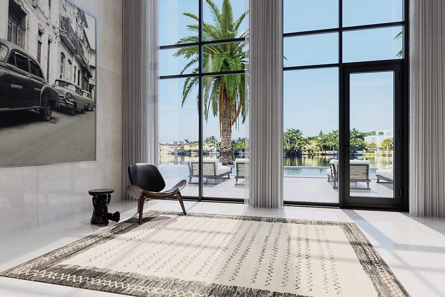 Installation shot of Ziba Porcelain, a hand knotted rug designed by Tufenkian Artisan Carpets. room-image